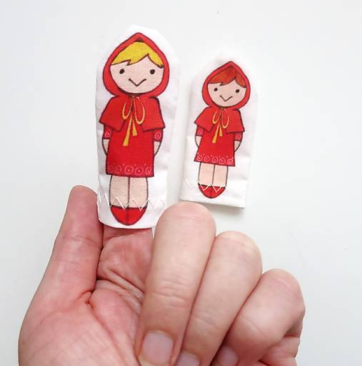 MINI pršteková maňuška - sada Rozprávka o Červenej Čiapočke (Karkulka)