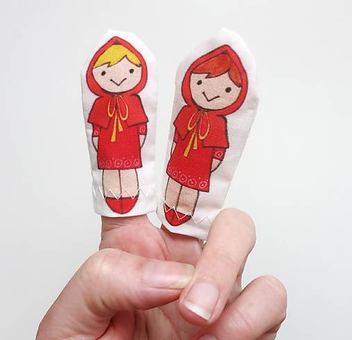MINI pršteková maňuška - sada Rozprávka o Červenej Čiapočke (Karkulka)