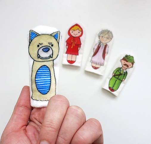 MINI pršteková maňuška - sada Rozprávka o Červenej Čiapočke