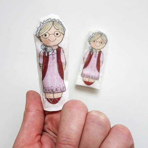 MINI pršteková maňuška - sada Rozprávka o Červenej Čiapočke (babička)