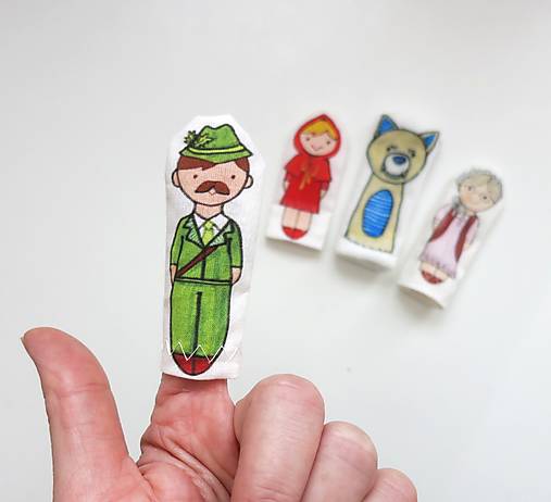 MINI pršteková maňuška - sada Rozprávka o Červenej Čiapočke