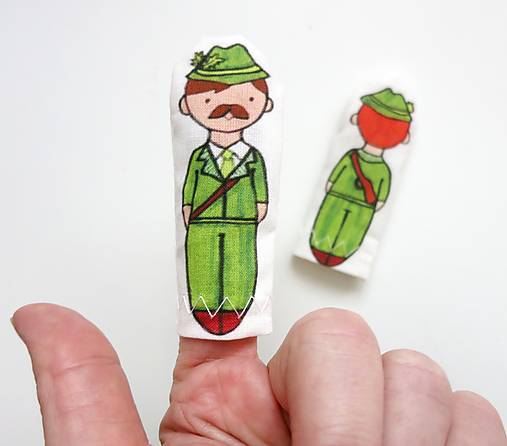MINI pršteková maňuška - sada Rozprávka o Červenej Čiapočke (pán horár)