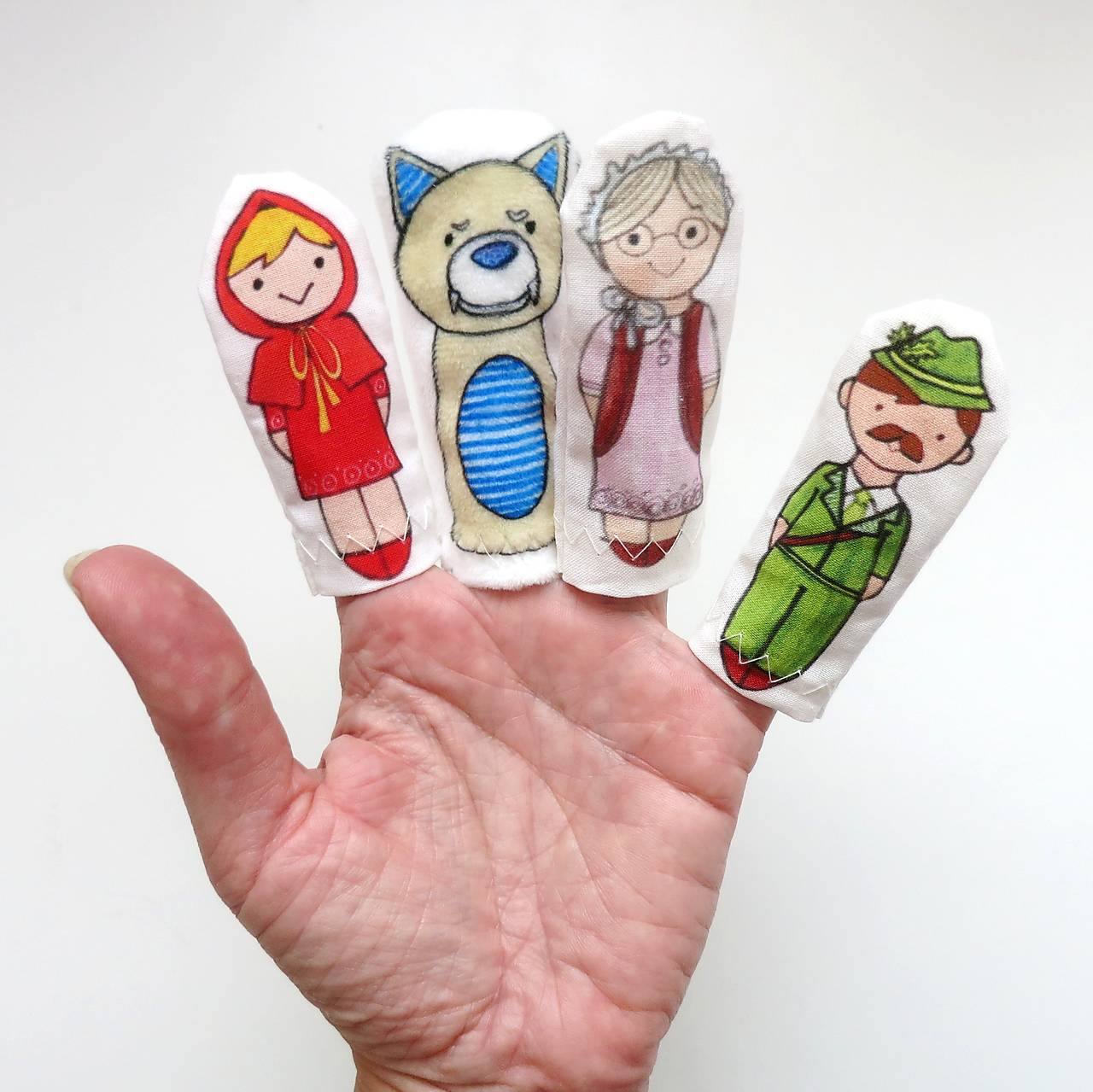 MINI pršteková maňuška - sada Rozprávka o Červenej Čiapočke (sada Rozprávka o Červenej Čiapočke)
