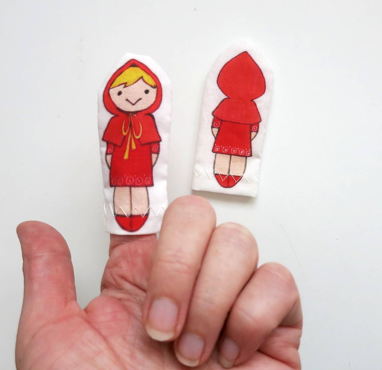 MINI pršteková maňuška - sada Rozprávka o Červenej Čiapočke (Karkulka)