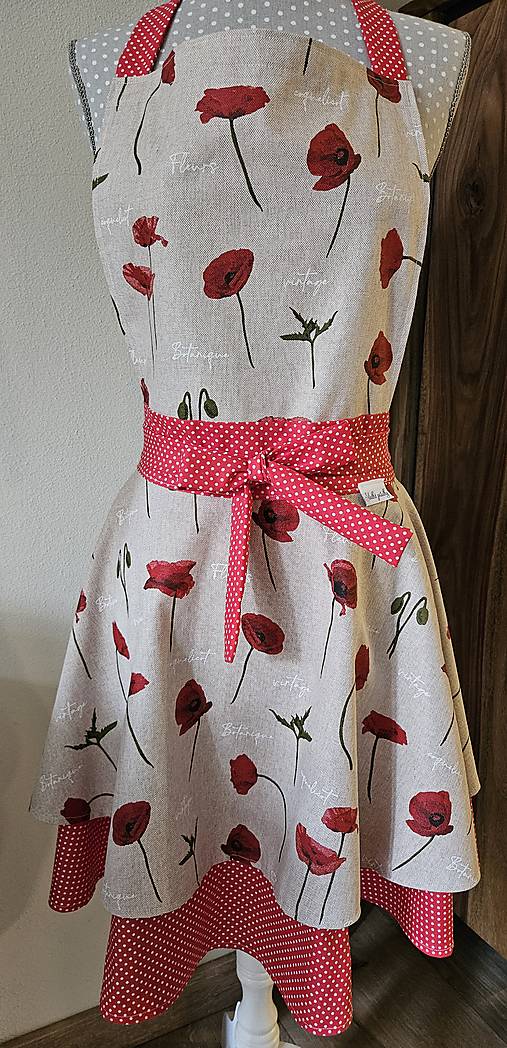 Iné oblečenie - Retro zástera Maky /dvojitá sukňa/+ čelenka ako darček - 17630513_