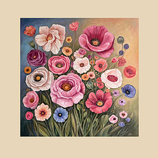 Obrazy - Kvety_olejomaľba 60x60 - 17630900_
