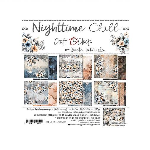 Papier - Scrapbook papier Nighttime Chill 8x8 - 17634285_
