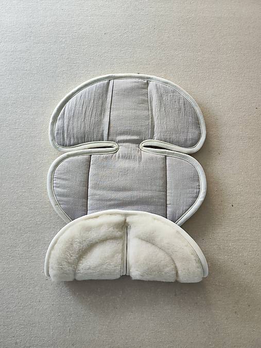 Detský textil - VLNIENKA podložka do autosedačky vajíčko Cybex Aton Q 100% Merino proti poteniu a prehriatiu 100% ľan šedý - 17633351_