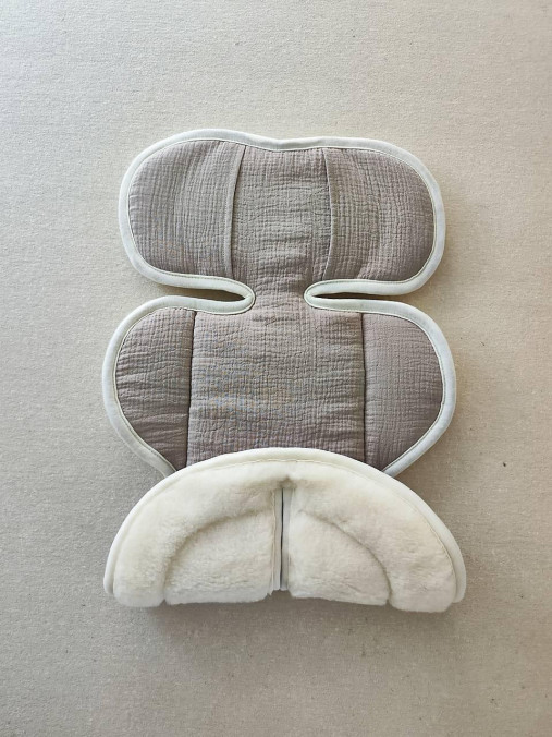 Detský textil - VLNIENKA podložka do autosedačky Britax Römer Baby Safe Pro 100% Merino top Super wash 100% Mušelín beige - 17633378_