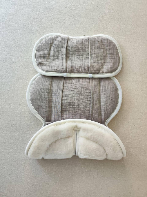 Detský textil - VLNIENKA podložka do autosedačky vajíčko Concord 100% Merino top Super wash 100% Mušelín beige - 17633394_