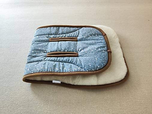 Detský textil - Vlnienka podložka do kočíka OYSTER ZERO ALPINE GREEN 100% Merino top super wash Natural Zvieratá oceľové šedé - 17633455_