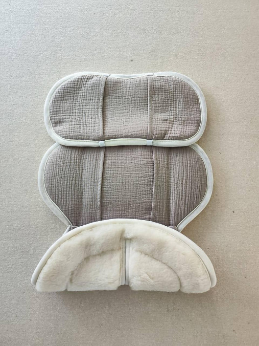 Detský textil - VLNIENKA podložka do autosedačky Cybex Aton 5 novorodenec 100% Merino TOP SUPER WASH Natural 100% Mušelin beige - 17633495_