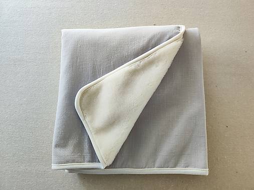 Úžitkový textil - Vlnienka Vlnená deka 100% merino Top super wash Natural Elegant 100% ľan svetlo Šedý - 17633509_