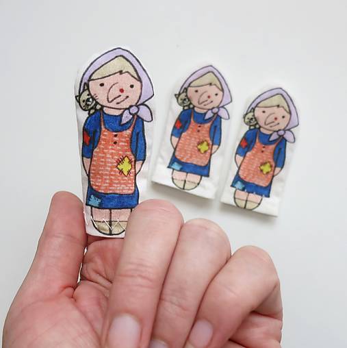 MINI pršteková maňuška - sada rozprávka o Jankovi a Marienke (Ježibaba)