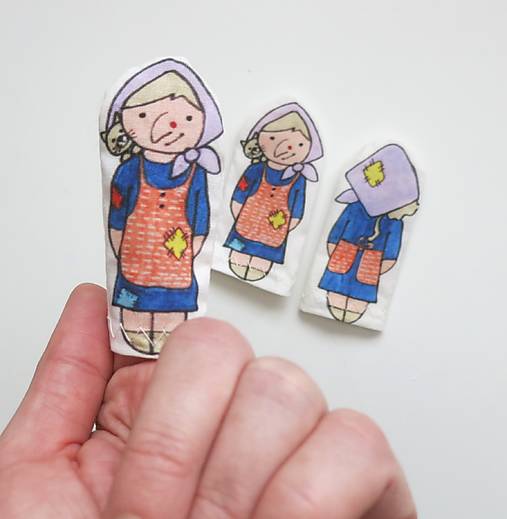 MINI pršteková maňuška - sada rozprávka o Jankovi a Marienke (Ježibaba)
