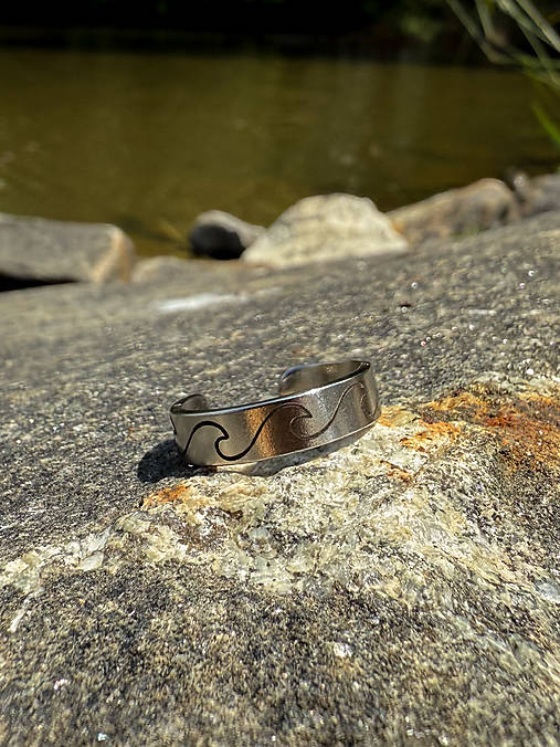 Prstene - Prsteň VLNY zlatá/strieborná (14 - Strieborná) - 17633270_