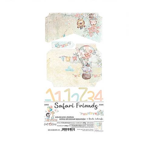 Papier - Scrapbook papier Junk Journal Safari Friends - 17636609_
