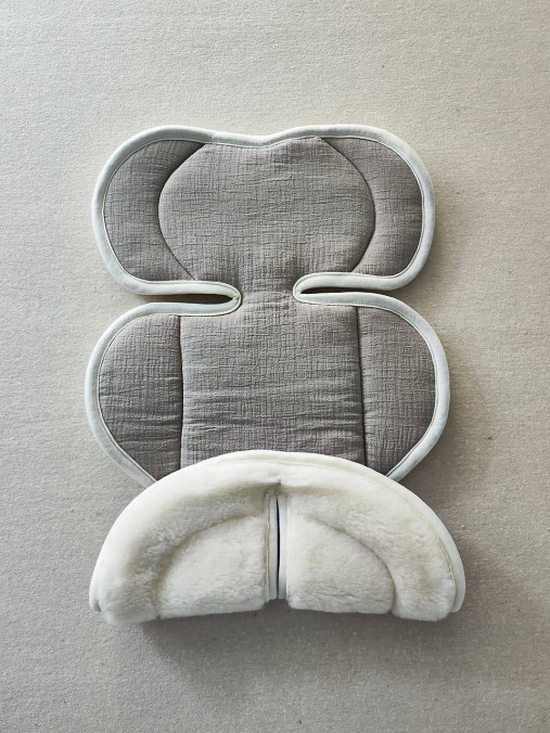 Detský textil - VLNIENKA podložka do autosedačky vajíčko Avionaut Cosmo 100% Merino Top Super wash Natural Mušelín beige - 17635519_