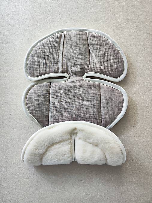 Detský textil - VLNIENKA podložka do autosedačky vajíčko Avionaut Venicci 100% Merino Top Super wash Natural Mušelín beige - 17635575_
