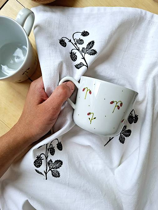 Úžitkový textil - Utierka lesné jahody - 17636619_