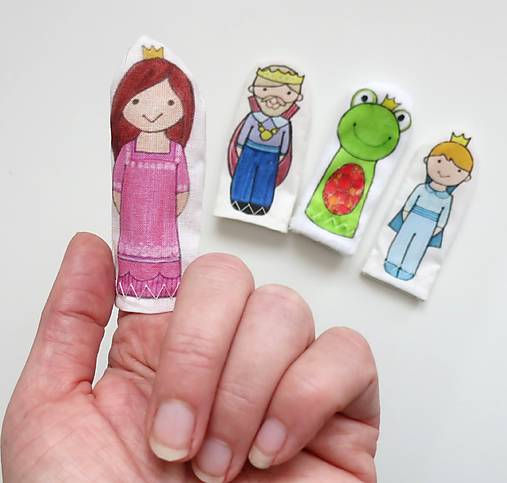 MINI pršteková maňuška - sada Žabí princ (princezná)