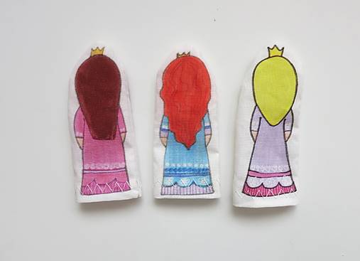MINI pršteková maňuška - sada Žabí princ (princezná)