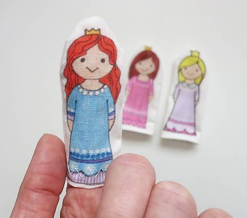 MINI pršteková maňuška - sada Žabí princ (princezná)