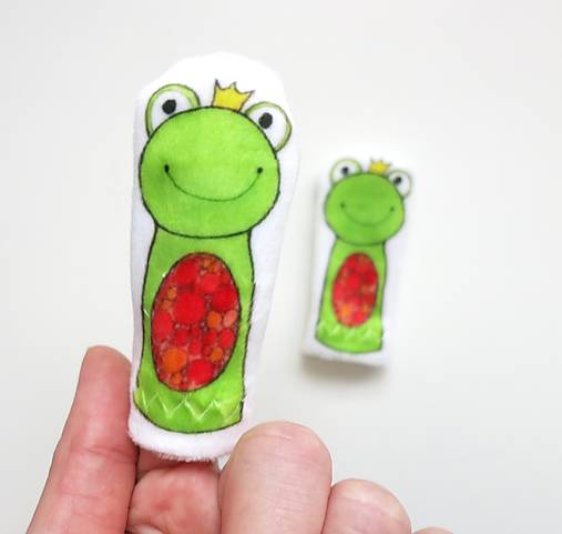 MINI pršteková maňuška - sada Žabí princ (princ žabiak)