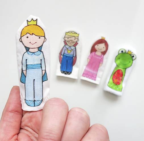 MINI pršteková maňuška - sada Žabí princ (princ)