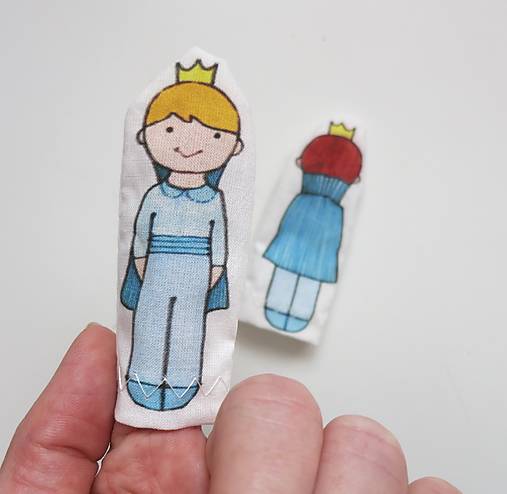 MINI pršteková maňuška - sada Žabí princ (princ)