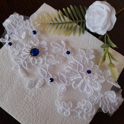 Spodná bielizeň - Svadobný podväzok - biely  - 17636084_