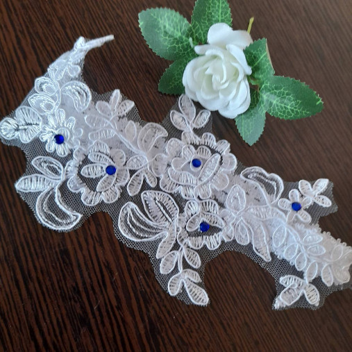 Spodná bielizeň - Svadobný podväzok - biely  - 17636102_