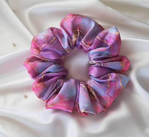 Ozdoby do vlasov - Saténová gumička do vlasov LILAC veľkosť: CLASSIC - 17635026_