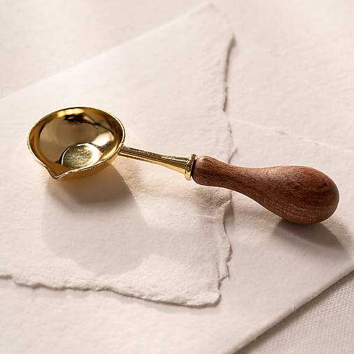 Nástroje - Lyžička na topenie vosku - zlatá - 17637336_