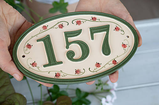 Tabuľky - Číslo domu z keramiky- Ovál - 17636991_