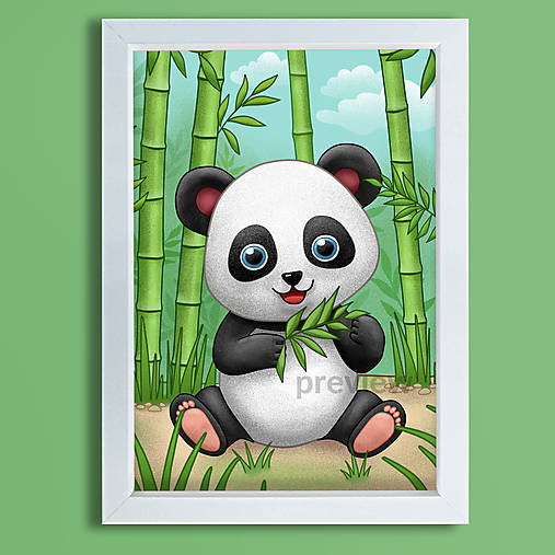 Obrazy - Panda Žužu - obrázok do detskej izby - 17637564_