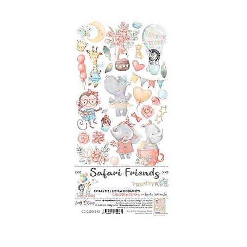 Papier - Scrapbook papier doplnkový Safari Friends Girl - 17637690_