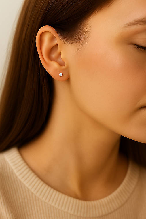 Náušnice - 585/1000 zlaté napichovacie náušnice s perlami  - 17639290_