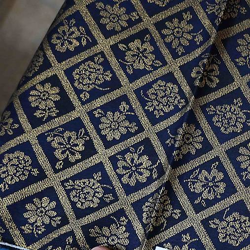 Textil - Tmavomodrá renesancia (metalická) - 80x110 cm - 17639064_