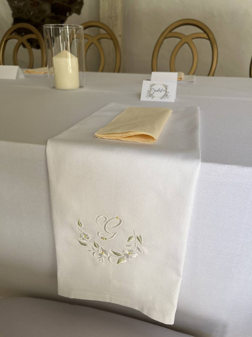 Úžitkový textil - Personalizovaný obrúsok s monogramom - 17637892_