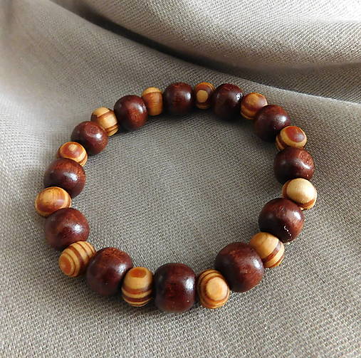 Náramky - drevený náramok - darček k nákupu - 17639549_