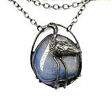 Farby-laky - Volavka -cínový šperk s minerálom. - 17641361_