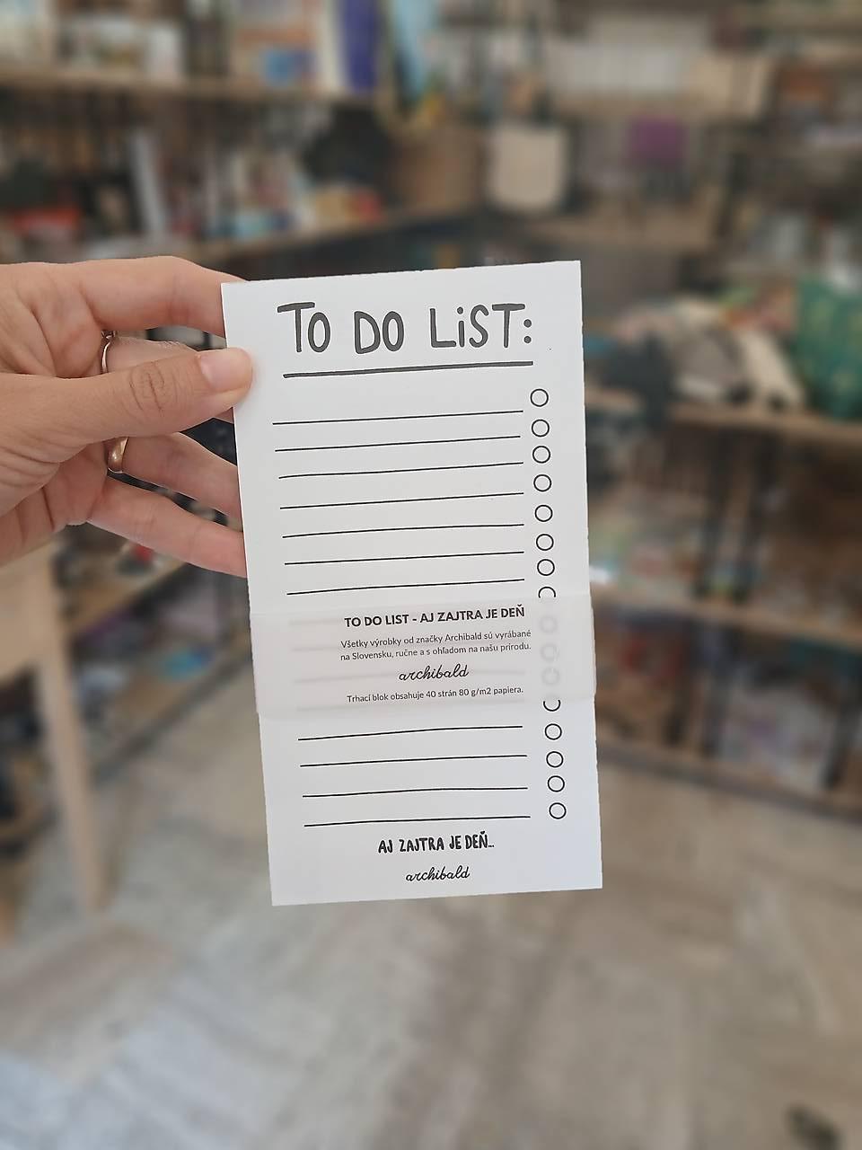 To do list – Aj zajtra je deň