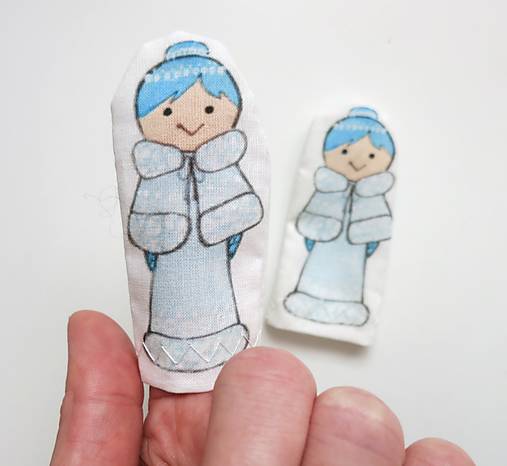 MINI pršteková maňuška - sada Ľadová kráľovná