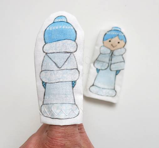 MINI pršteková maňuška - sada Ľadová kráľovná (Ľadová kráľovná)