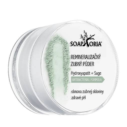 REMINERALIZAČNÝ ZUBNÝ PÚDER SOAPHORIA S ANTIBAKTERIÁLNOU PRÍSADOU