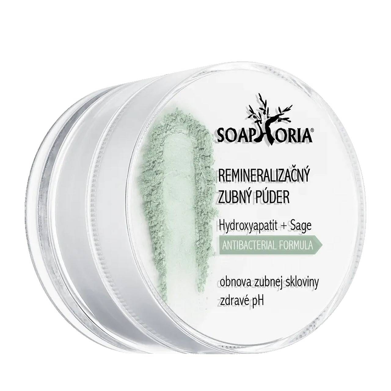 REMINERALIZAČNÝ ZUBNÝ PÚDER SOAPHORIA S ANTIBAKTERIÁLNOU PRÍSADOU