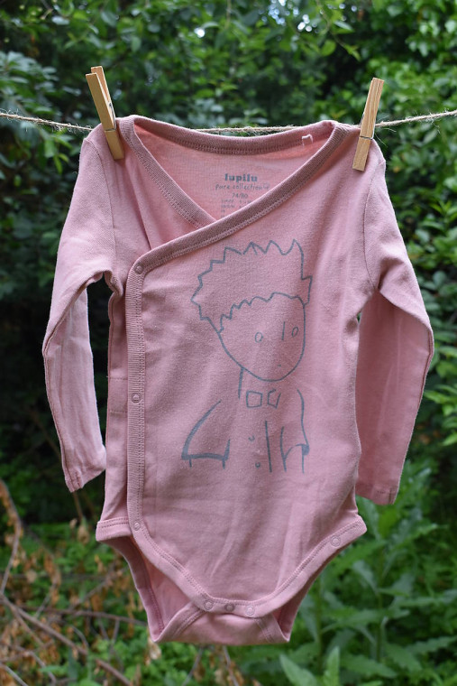 Topy, tričká, tielka - Ručne maľované detské body - Malý princ (veľkosť 74/80) - 17643725_