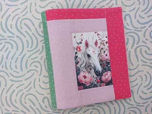 Papiernictvo - Obal na knihu Kůň PATCHWORK - nastavitelný /LNĚNÝ/ - 17644144_