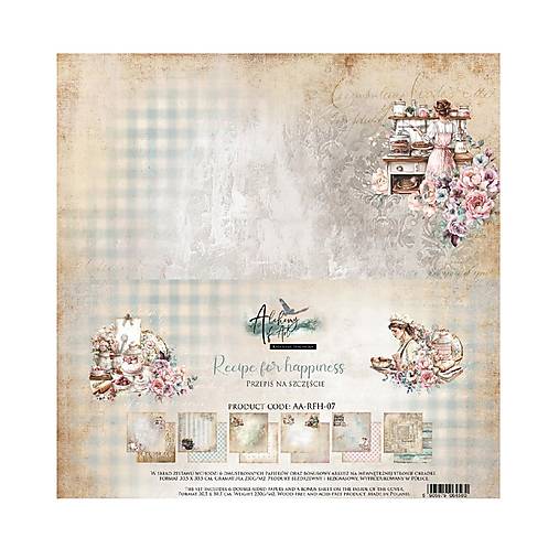 Papier - Scrapbook papier 12x12 Recipe for happiness - 17645776_